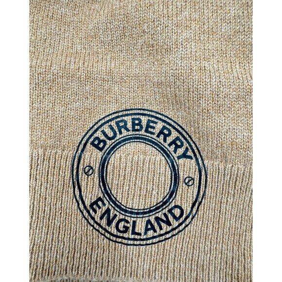 Burberry BB Roundel Logo Graphic Cashmere Blend Beanie Camel - Picture 6 of 10